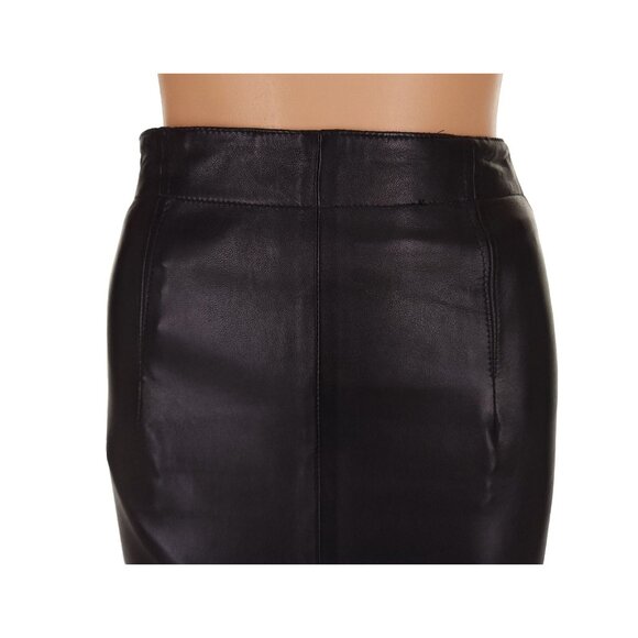Vintage Chantal Thommas Lamb Leather Mini Skirt Size 36 US S Black - Picture 3 of 7